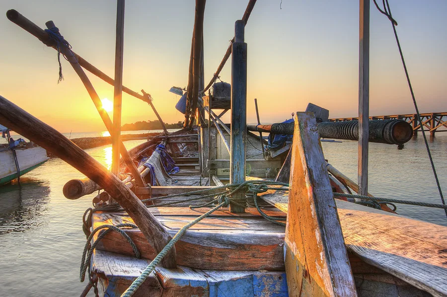 Fishing boat at sunset (7689191474)