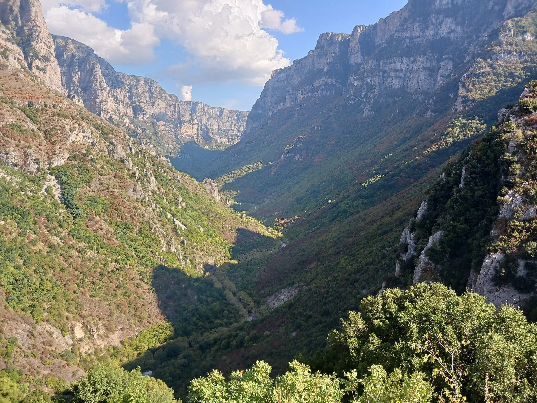 View of vikos gorge from vikos village